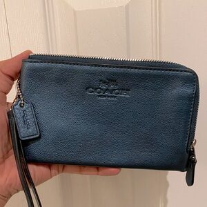 Blue Coach wristlet, NWOT